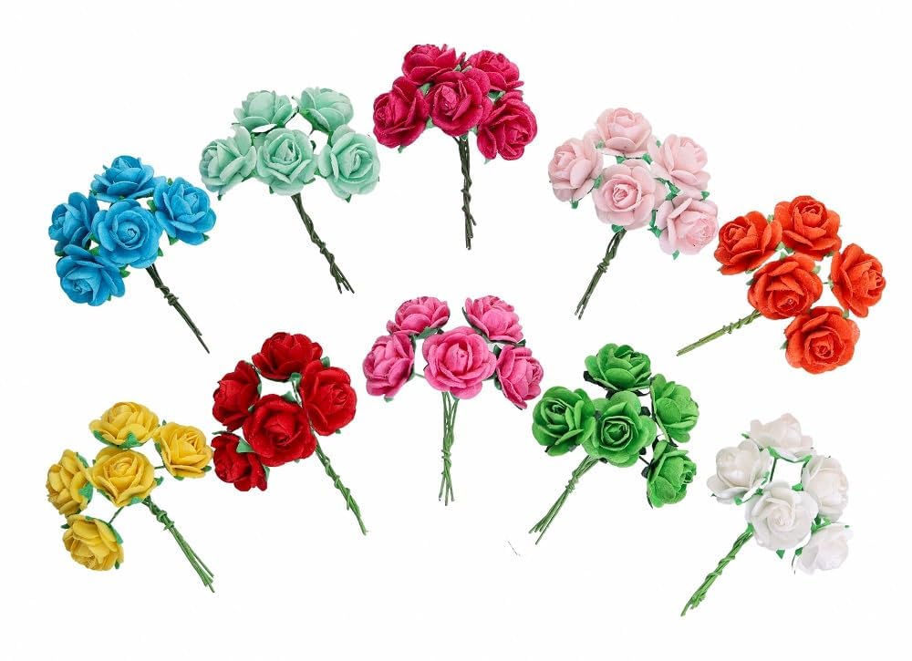 Rosas de papel de morera para decorar tarjetas de boda y álbumes de recortes hechos a mano