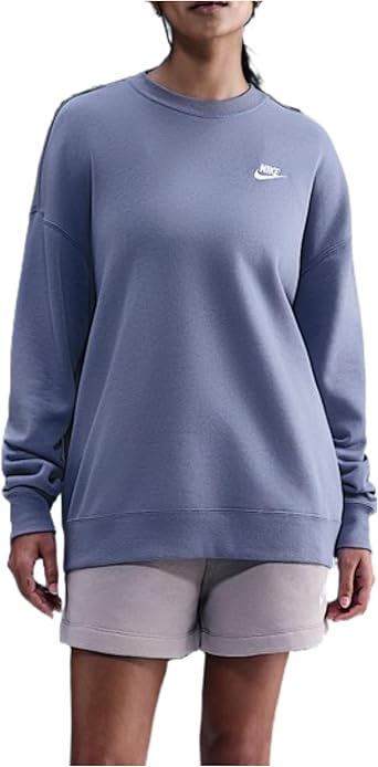 Nike Sportswear Club Fleece Women's Loose Crew-Neck Sweatshirt (World Indigo/White)