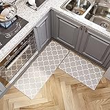 DISEÑO ANTIDESLIZANTE: Los tapetes y alfombras de cocina lavables y antideslizantes están equipados con un borde biselado moderno y una parte inferior antideslizante, lo que significa que se reducen los resbalones y tropiezos.