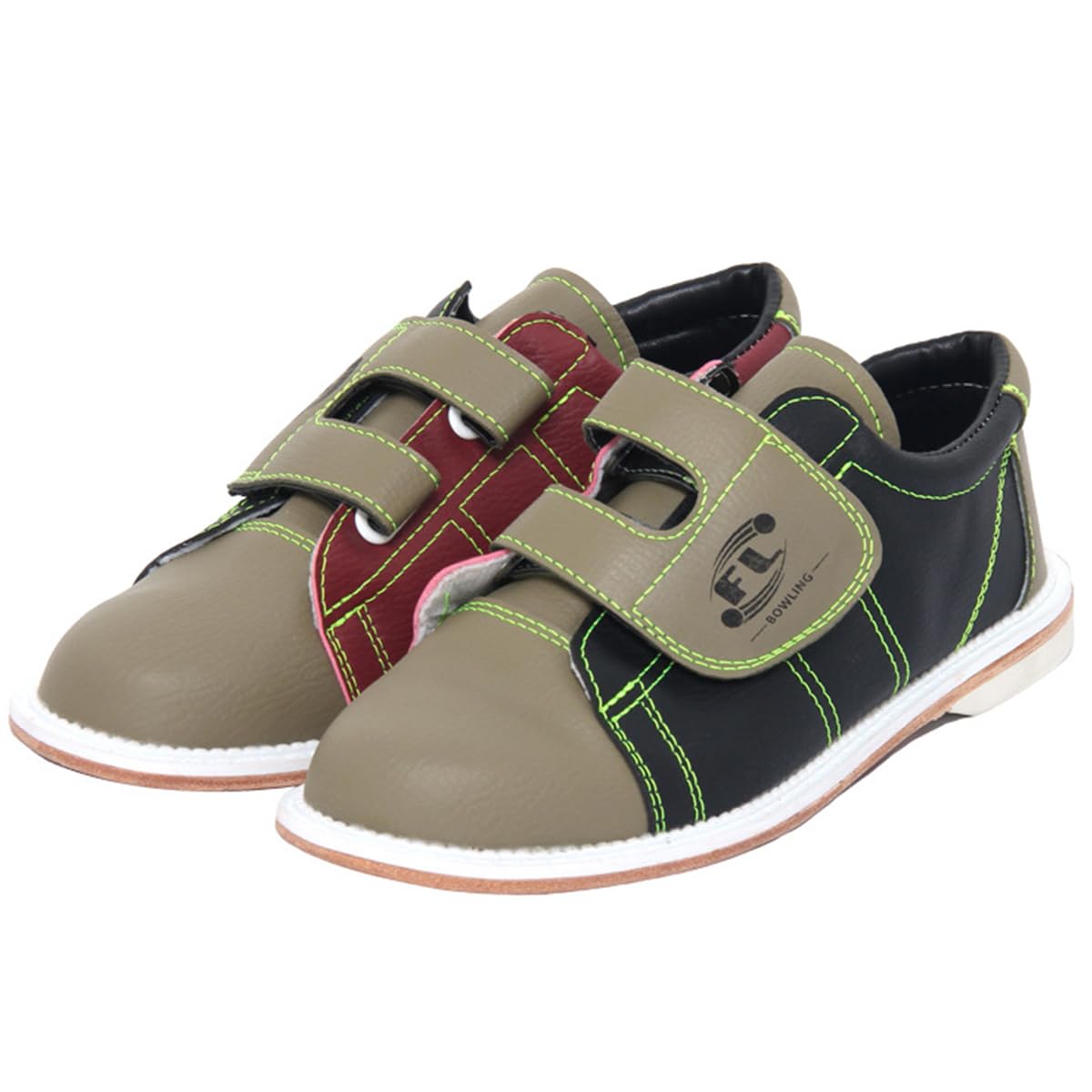 Herren Bowlingschuhe Leder Leichte Mode Bequeme Bowlingschuhe rutschfest Atmungsaktiv Gleitsohle Rechtshänder
