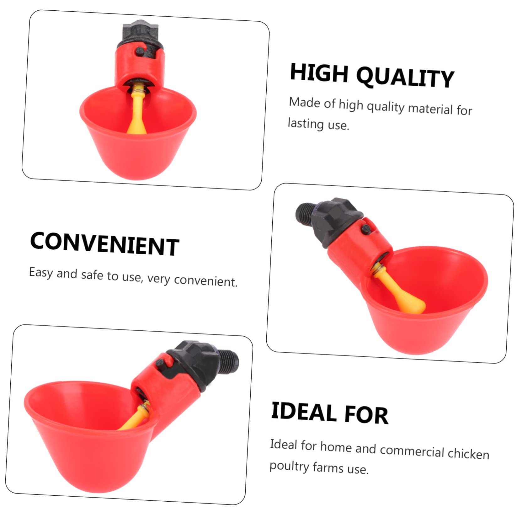 Abbeveratoio Automatico per Polli e Piccioni 30 Pezzi Abs Rosso | Dispensazione Acqua Automatica, Uso Sicuro e Pratico, per Allevamenti Avicoli Domestici e Commerciali