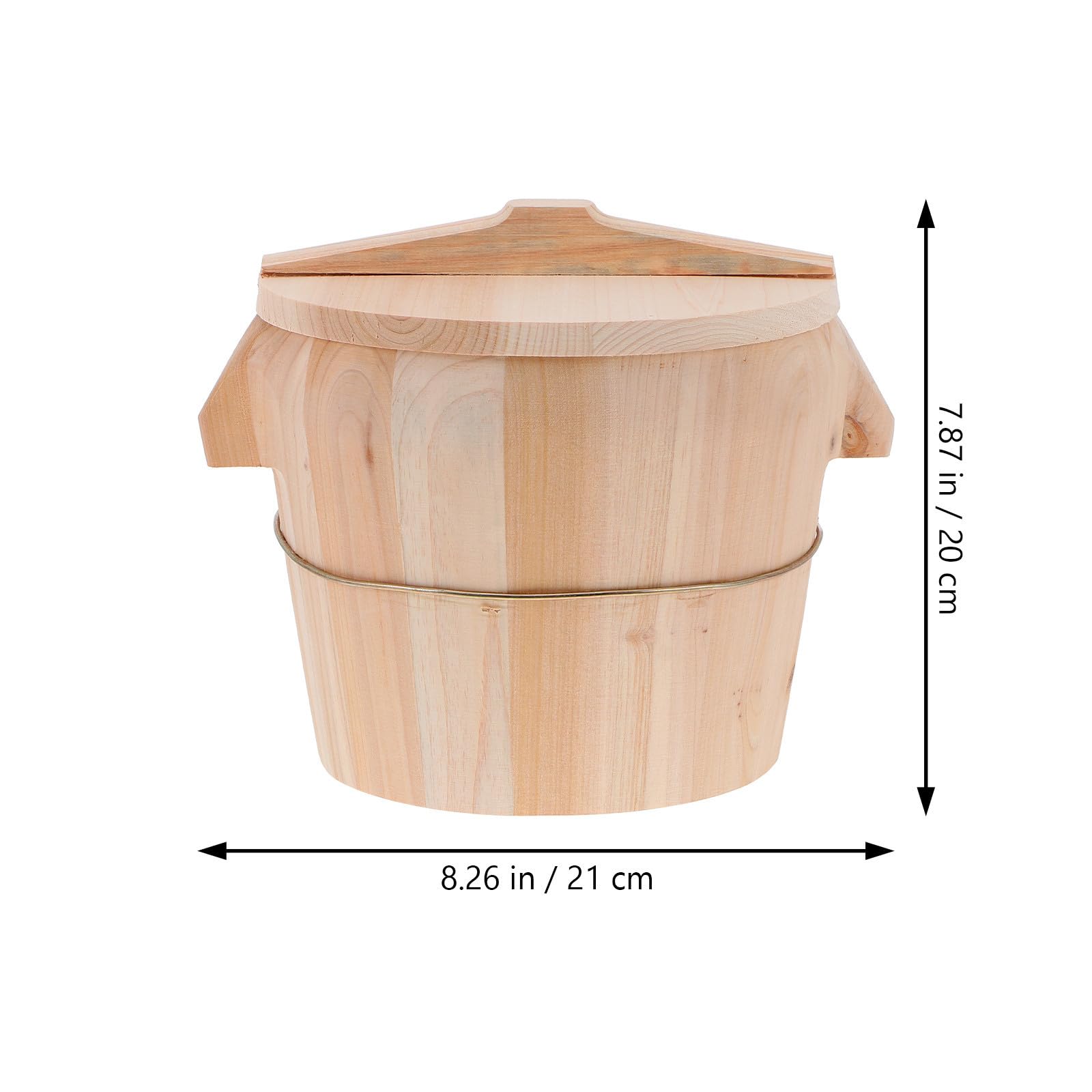 iplusmile Vaporera de Cocina con Asa Lateral con Tapa de Madera Beige y Diseño Antideslizante Cubo de Arroz Hogar y Fondo Móvil para Cocinar al Vapor