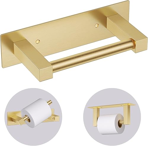 Miniatura 11 de Soporte de papel higiénico de níquel cepillado para baño, montaje en pared, dispensador de papel higiénico comercial de acero inoxidable, soporte