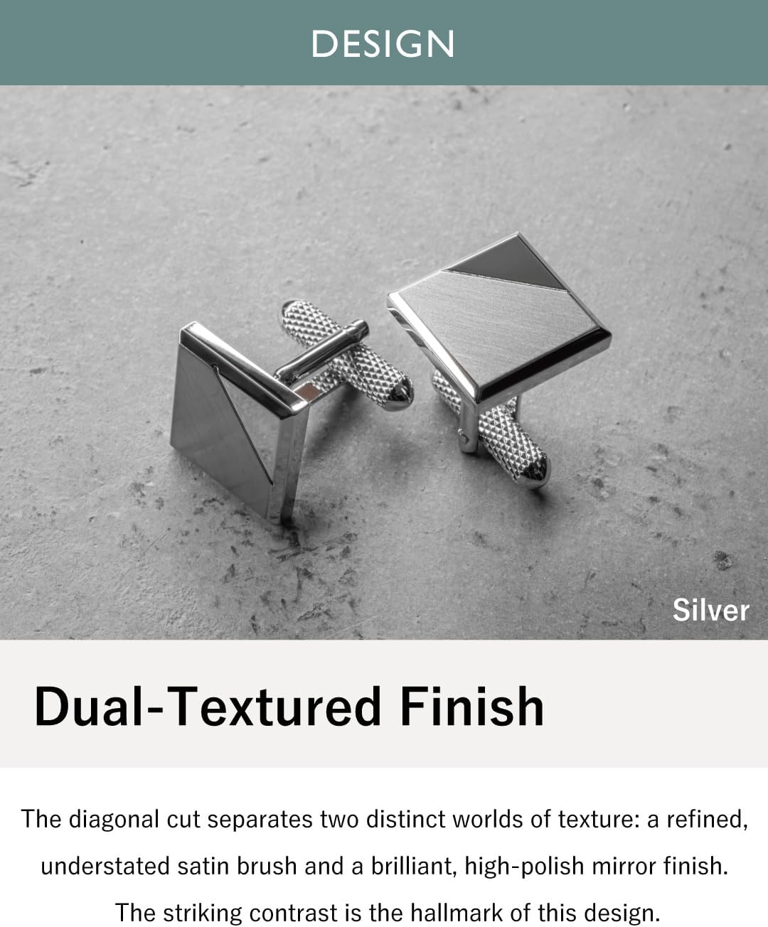 [TAVARAT] Cufflinks for Men cuff links mens 【Made in Japan】 Black Silver Light Gold Tps-197-198