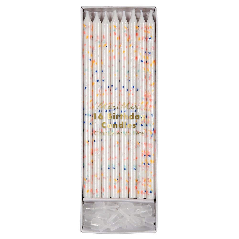 Meri Meri Lot de 16 bougies d'anniversaire pour gâteau