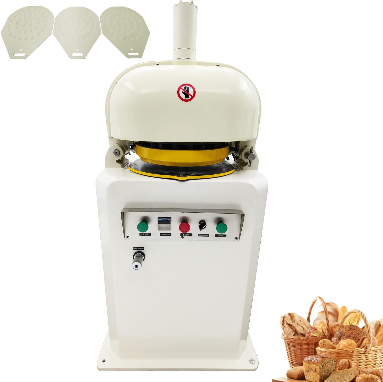 - Commercial 36pcs Electric Dough Divider and Rounder 0.7oz-2.5oz(20g-70g) per dough Automatic Dough Cutting and Kneading Machine Dough Dividing and Rounding Machine for Bakeries 110V 2HP