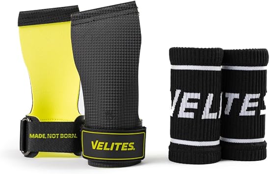 Velites - ألعاب Crossfit الرسمية Quad Ultra Grips - بدون طباشير وقضبان ناعمة - أساور المعصم وحقيبة الحمل متضمنة - تمارين السحب والعضلات وأصابع القدم إلى الشريط