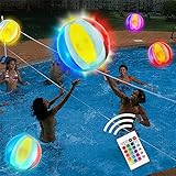 Leuchtendes Pool-Spielzeug, Aufblasbarer LED Leuchtender Wasserball, 16 Farben Leuchten Pool Spiele Für Partydeko