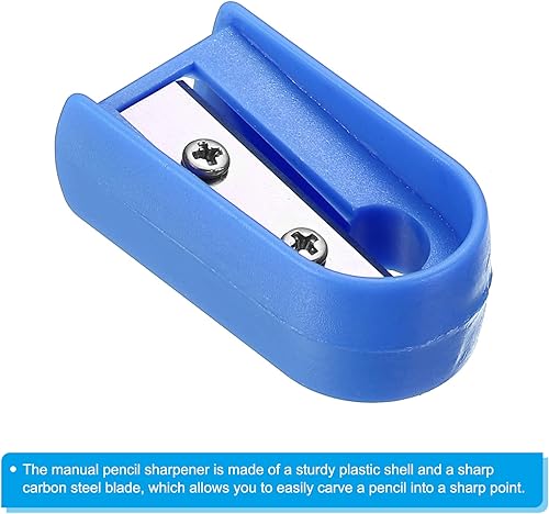 Miniatura 4 de PATIKIL Sacapuntas manuales de plástico, 12 unidades de sacapuntas manuales de plástico a granel de un solo agujero para oficina, aula, pintura