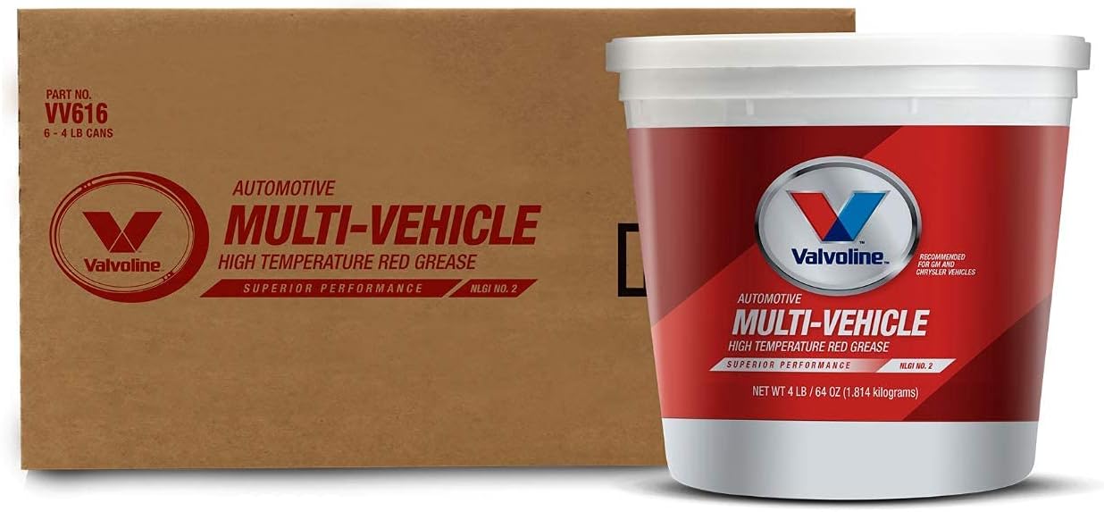 Valvoline Multi-Vehicle High Temperature Red Grease 14.1 OZ Cartridge, Case of 10