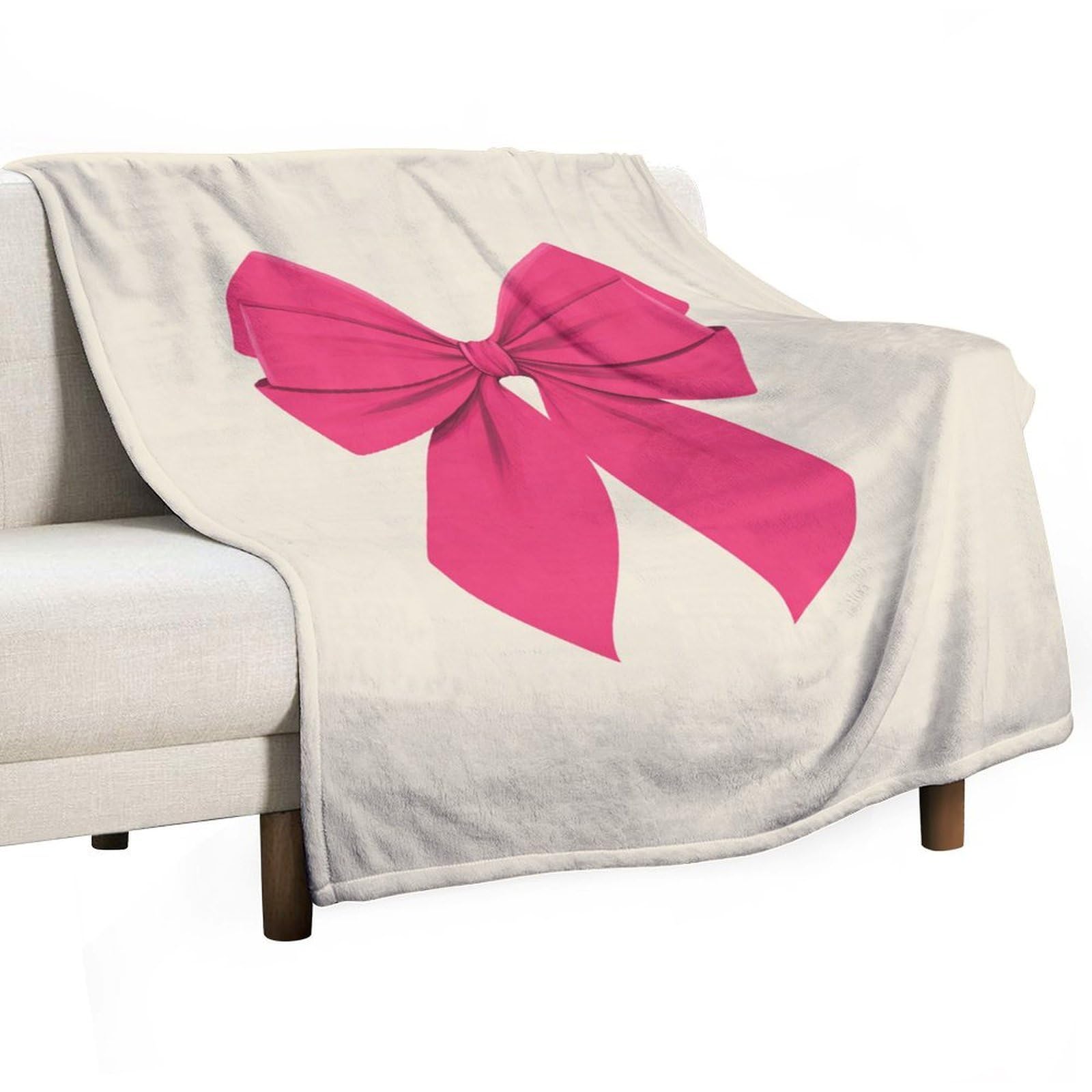 Couverture anti-boulochage plaid crème et rouge 127x152 cm pour sofa et lit