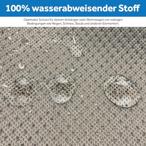 Deichselabdeckung Grau reflektierend für Wohnwagen und Anhänger Deichselhaube mit verstellbaren Gurtschnallen wasserabweisend Anhängerkupplung Abdeckung