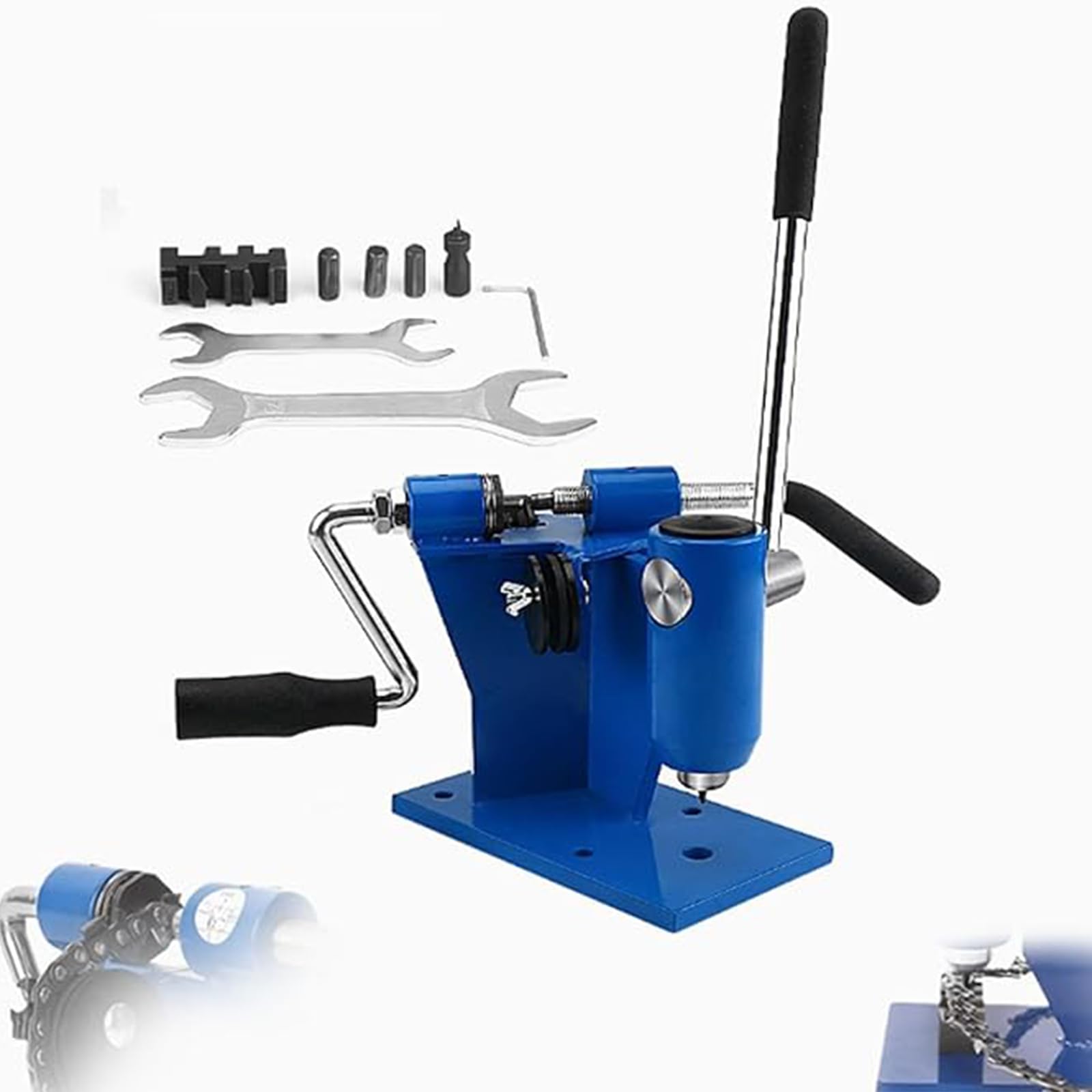 Herramienta para romper cadenas para motosierra, ajustable para una extracción y reparación eficiente de eslabones con yunque integrado para profesionales y entusiastas del bricolaje