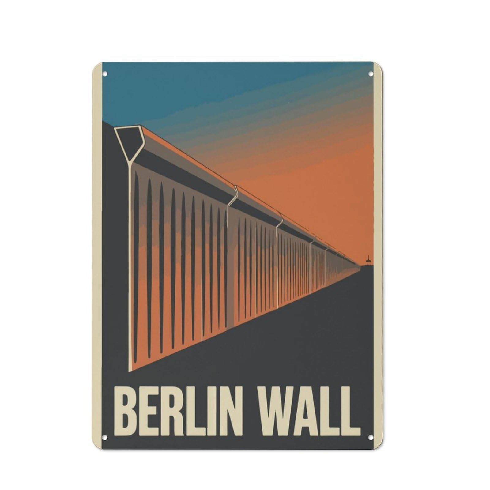 Junmoney Berlin Wall Metal Sign 40X30cm With For Workshop Wall, Vintage Decor, A Decorative Christmas Gift For Metal Sign Collectors