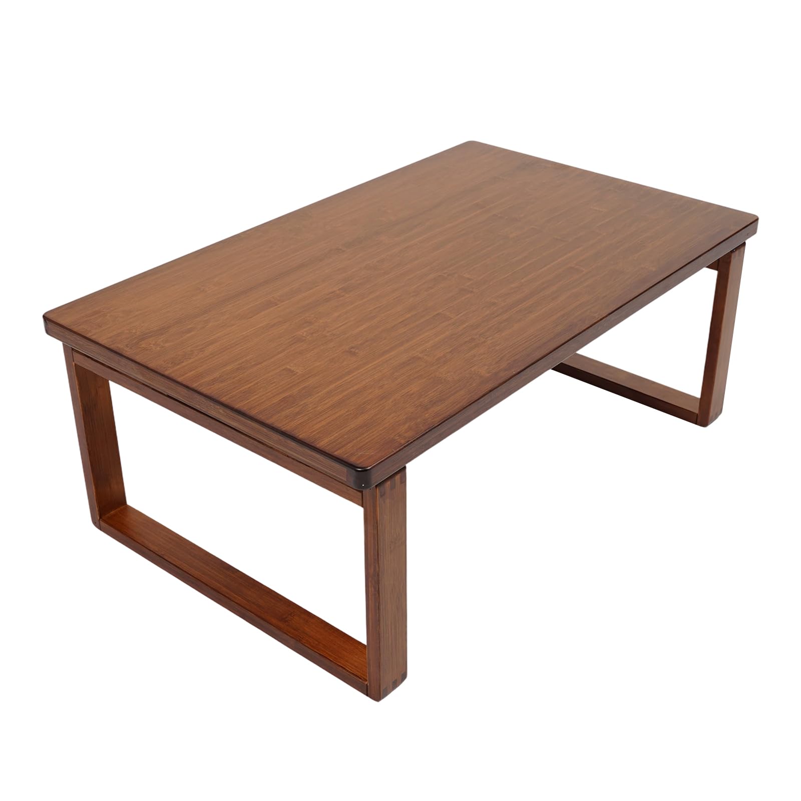 Tavolino da caffè pieghevole, in bambù, basso, per soggiorno, terrazze, studio, 80 x 50 x 31 cm