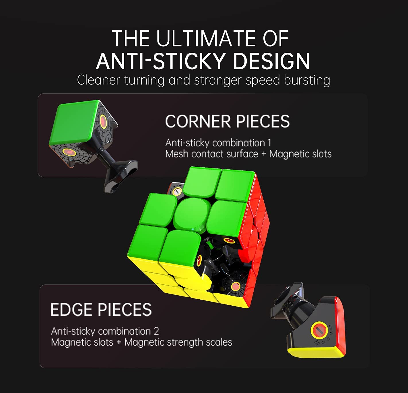 QY X Man Tornado V2 M, 3X3 Stickerless Speed Cube