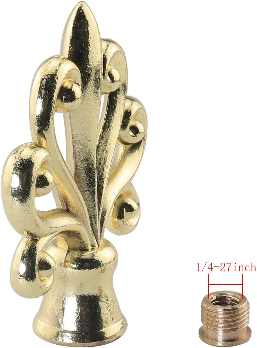 2PCS Solid Lamp Finials Caps Gold Solid Lamp Finials Caps Tapped of Tops for Lamp Shade Holder Harp Lamp Finial Knob Lamp Accessories