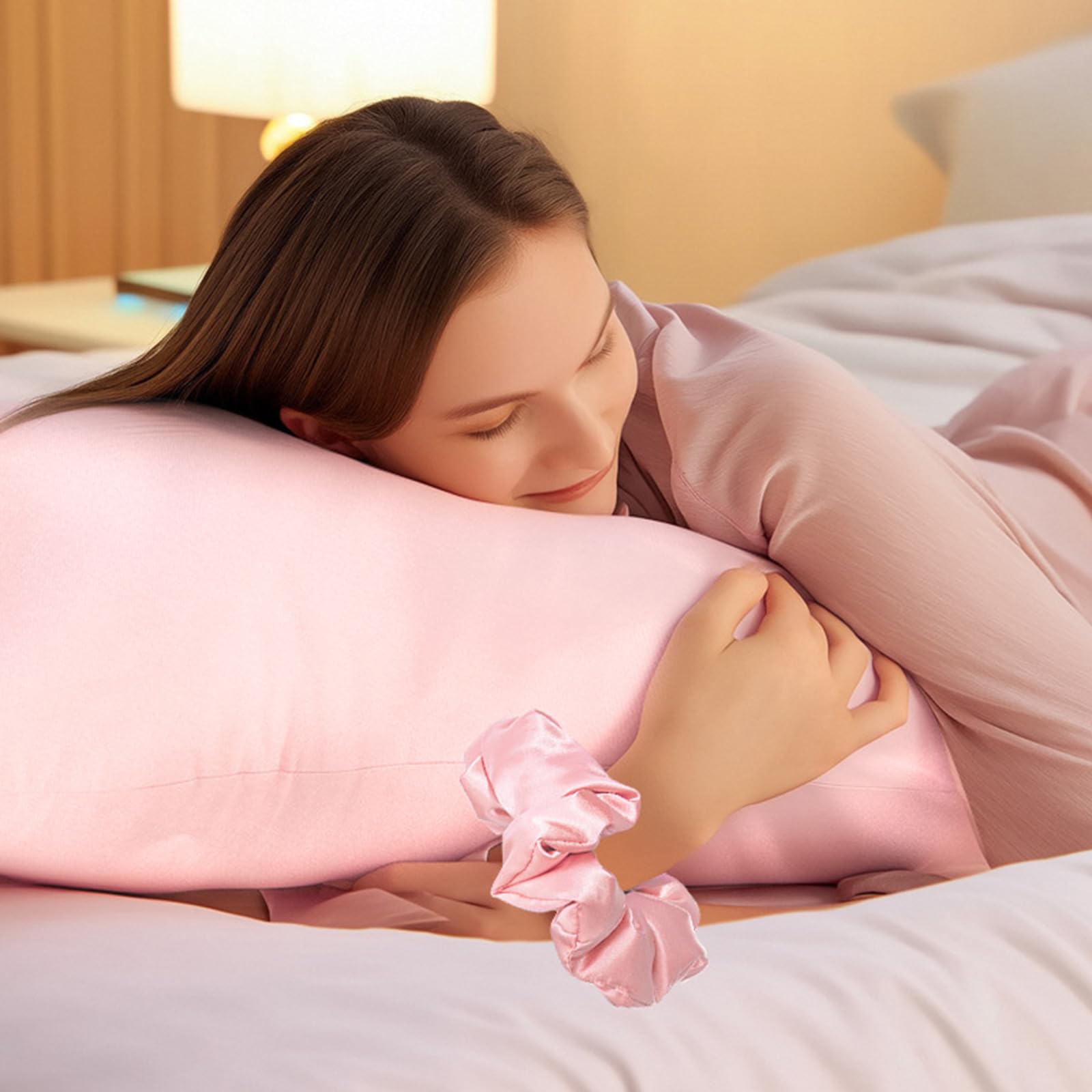 Federe in raso, lussuose federe per cuscini morbidi per migliorare il sonno, include accessori per capelli federa in raso
