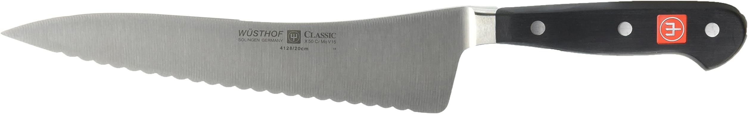 Wusthof Classic Offset Deli Knife, 8-Inch, Black, Stainless Steel