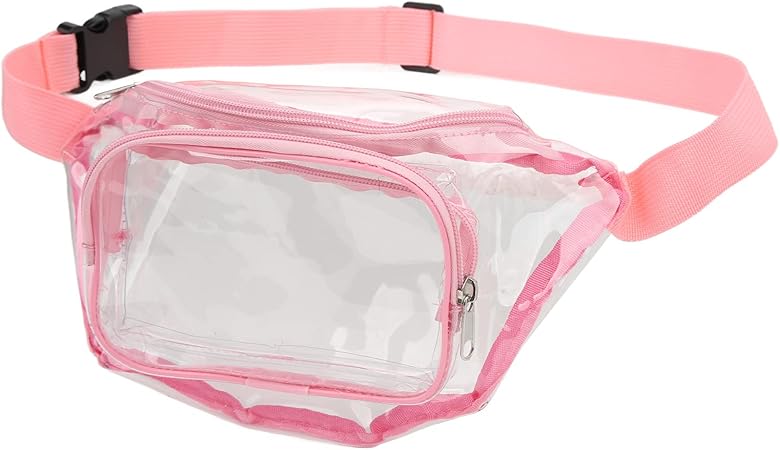 pink clear fanny pack