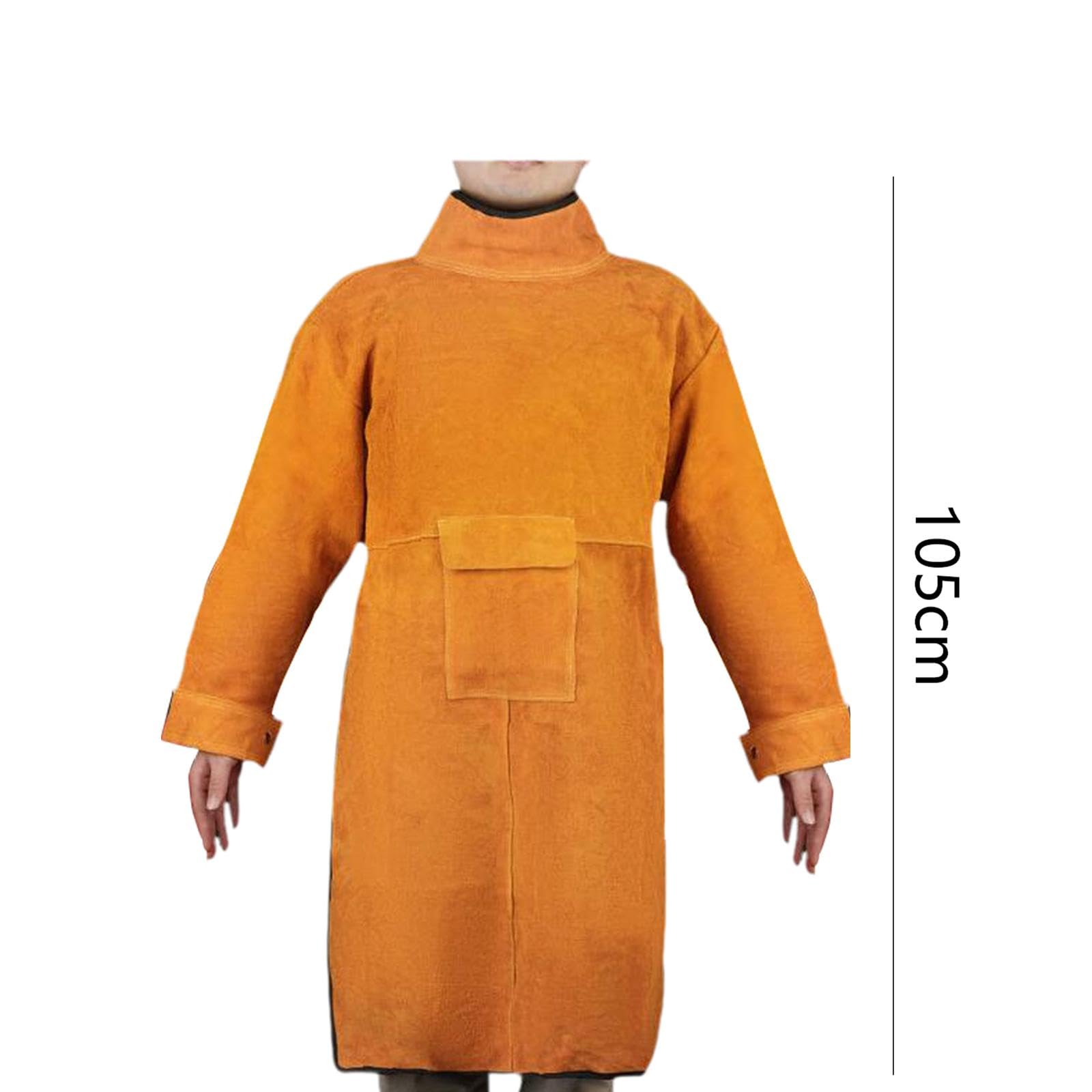 Veste de Soudeur, Tablier de Soudage à Manches Longues, Vêtement de Protection Ignifugé pour Soudeur et Charpentier/atelier, Longueur 105cm