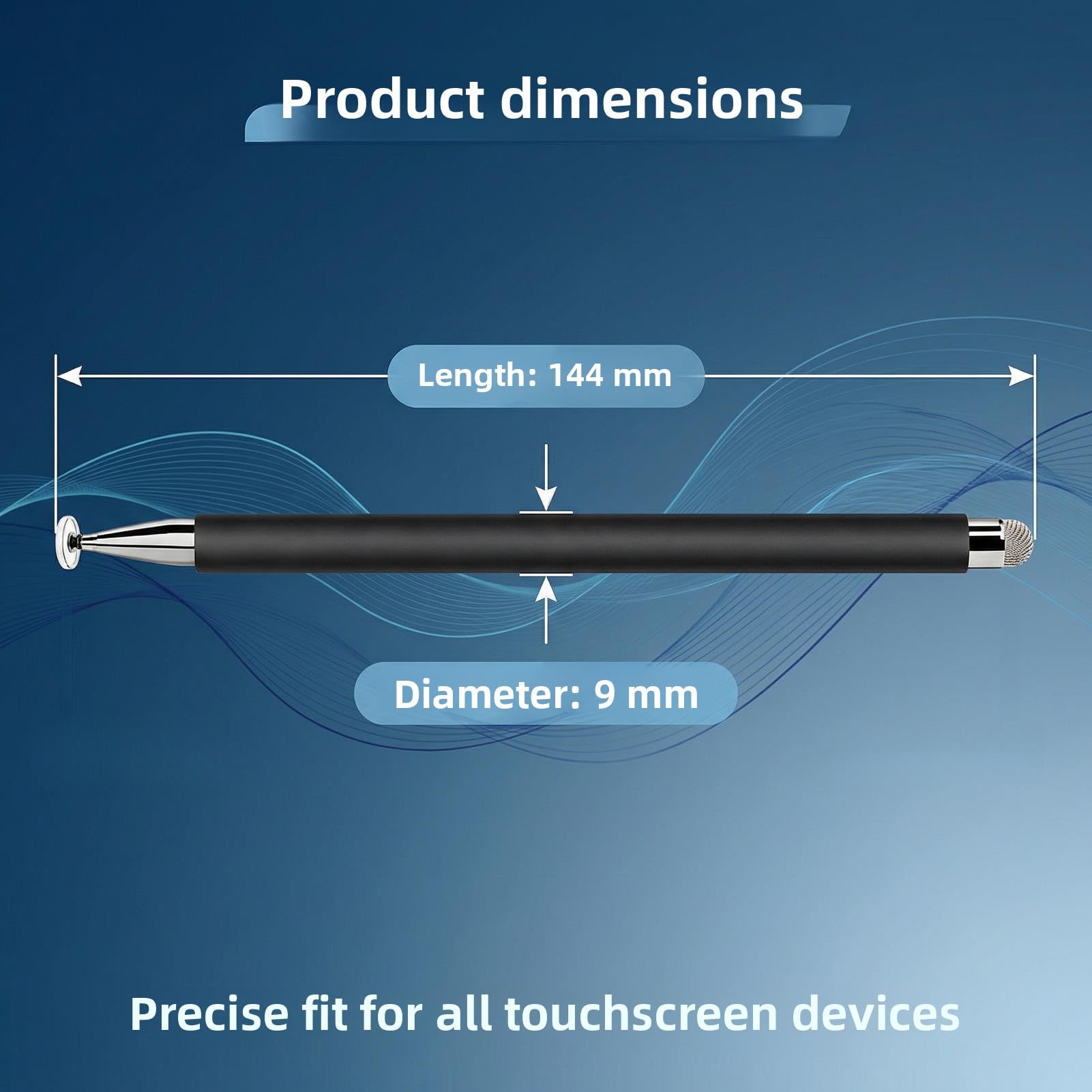 Lot de 2 stylets universels 2 en 1 pour tablette écran tactile, compatible iPad, Samsung, Huawei, blanc/noir