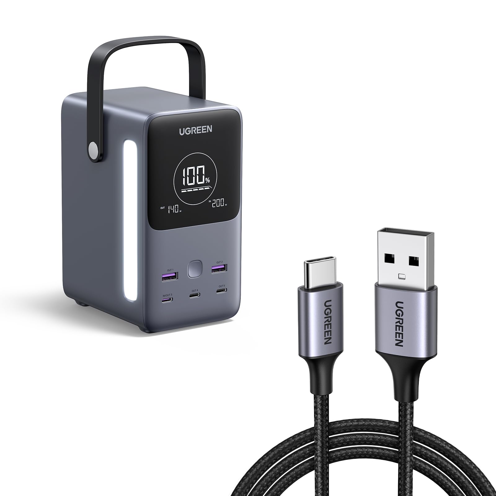 Amazon.com: UGREEN 綠聯300W 48000mAh 行動電源套組,附3 英尺