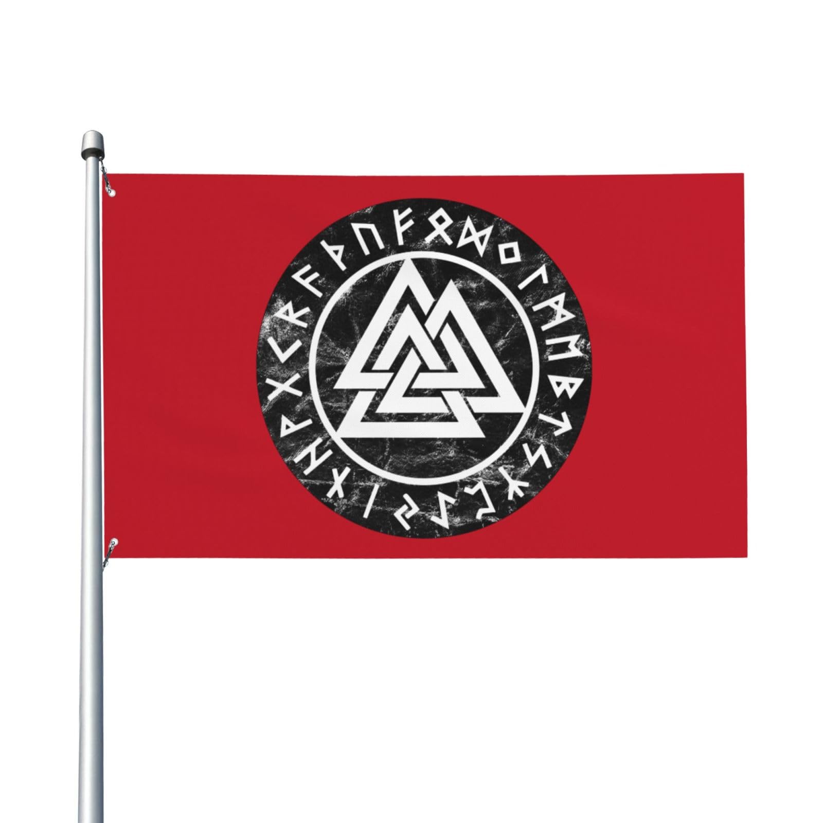 4x6ft (120x180cm) Decorative House Flag Yard Banner, Valknut Odin Viking Symbol Runes Printing, Garden Flags, Hanging Flag Decor