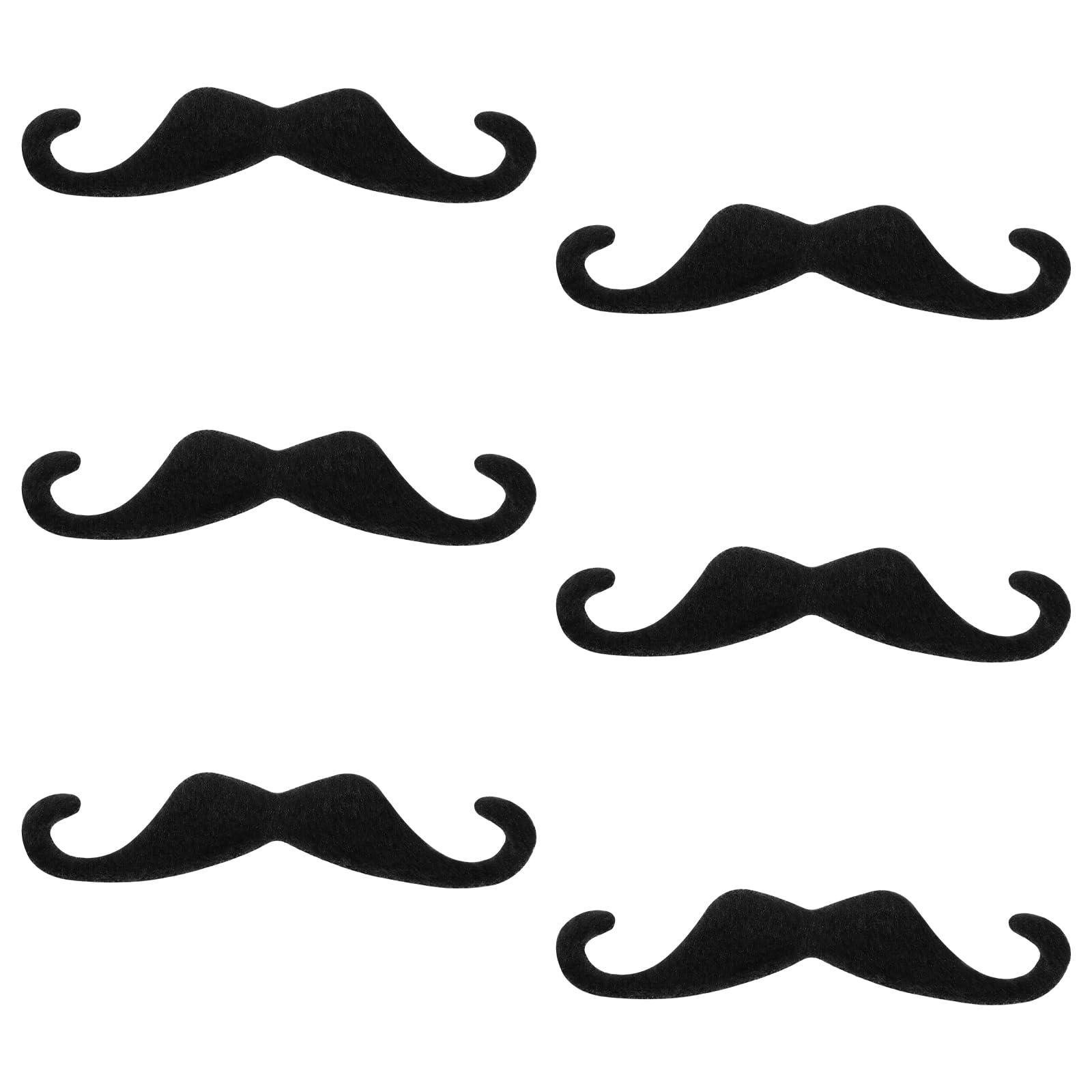 6 szt. sztucznych wąsów samoprzylepne nowość wąsy czarne wąsy naklejki realistyczne włosy na twarzy sztuczna broda kostium na imprezę Halloween maskaradę cosplay festiwal występ,