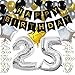 Produktbild KUNGYO Classy 25. Geburtstag Party Dekorationen Kit-Rose Gold Happy Birthday Banner-Riesen Zahl 60 und Sterne Helium Folienballons, Bänder, Papier Pom Blumen