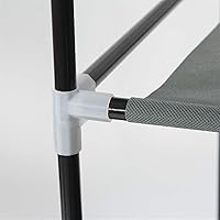 Vista 93 de 67" Portable Wardrobe Closet, Wardrobe Closet for Hanging Clothes with 2 Hanging Rods, 12 Clothes Storage Organizer Shelves, Non-Woven Fabric Grey