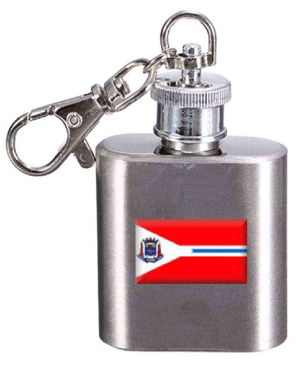 Flasque porte-clés drapeau de Suzano City Sao Paulo gravé en acier