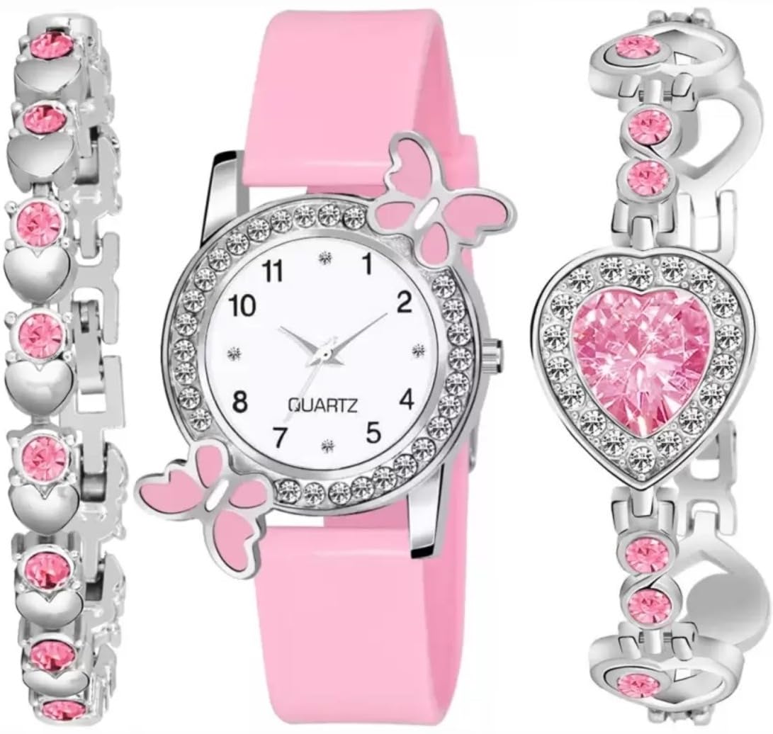 Women Pink Color Stylish Analog Wrist Watch with Bracelet (B0D3DTSG73) Amazon Price History, Amazon Price Tracker