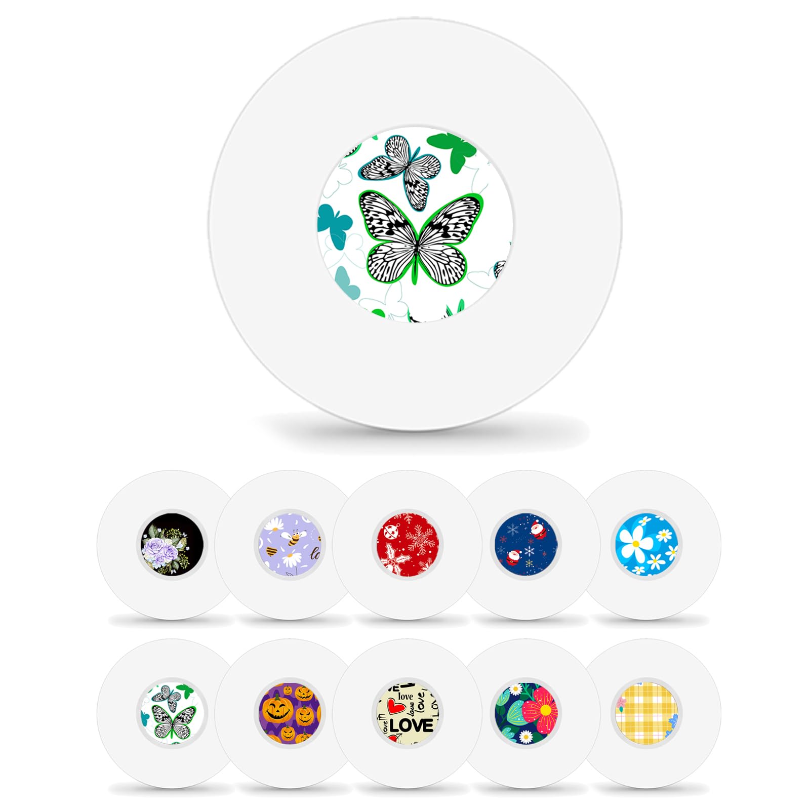 HONYOU 40Pack Libre 3 Plus Sensor Covers Waterproof with Sensor Pattern Stickers, Freestyle 15 Days CGM Tape Clear Adhesive Patches with Hole, Latex-Free Hypoallergenic & Long Stay