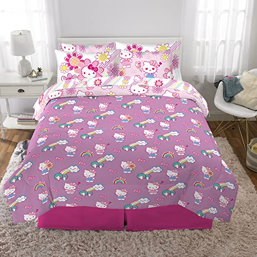 Image of Franco Kids Bedding Super Soft Comforter and Sheet Set with Sham, 7 Piece Full Size, Hello Kitty(Prints may vary)