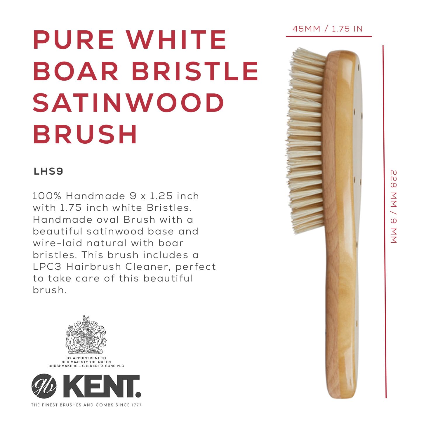 Amazon.com : Kent LHS9 Satinwood Pure White Wire-Laid Natural Boar
