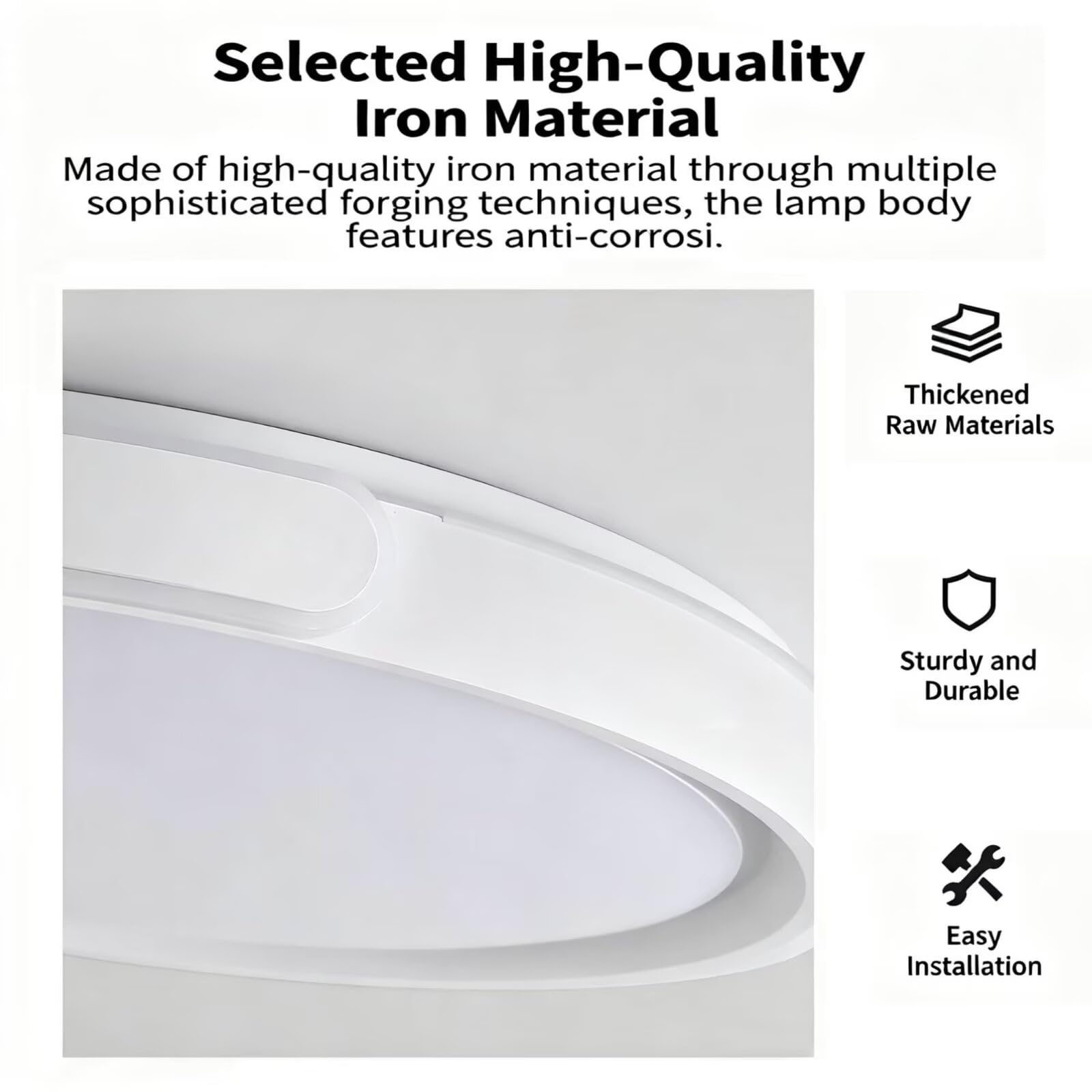 ASJK Plafoniere LED Rotonda da Soffitto Dimmerabile 96W, 8600LM, con design Moderno. 3000k- 6500K, adatta ad soggiorno, cucina, camera da Letto o corridoio. 50cm Bianco