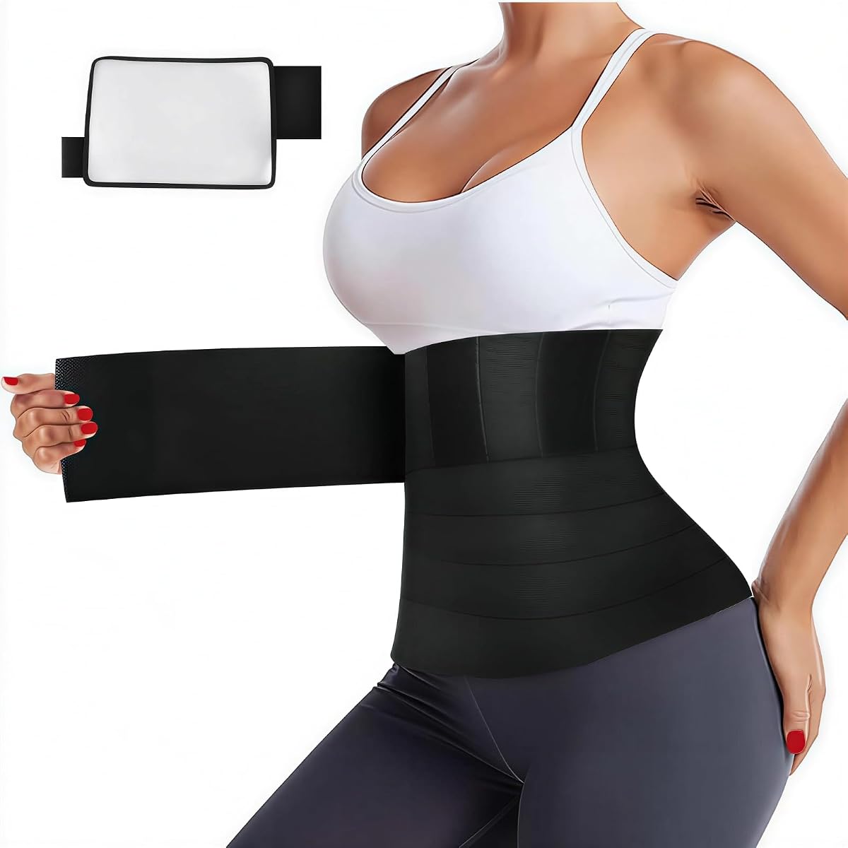 AMZBOSS Waist Trainer for Women Lower Belly Fat, Waist Sweat Band | Belly Band Sweat Belt, Sweat Waist Trainer for Women, Sweat Band for Stomach Weight Loss, Belly Wrap Waist Trimmer