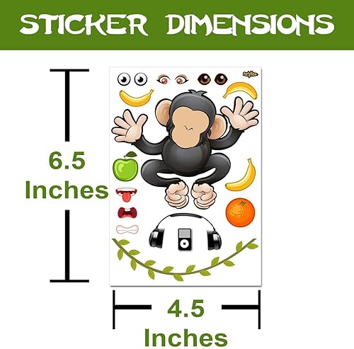 Miniatura 3 de 24 hojas de calcomanías de animales, gran zoológico, recuerdos de fiesta de cumpleaños con temática de safari, divertido proyecto de manualidades