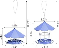 Vista 3 de Comedero para pájaros silvestres, comedero para pájaros colgante a prueba de ardillas, comederos para pájaros al aire libre con semilla para pájaros