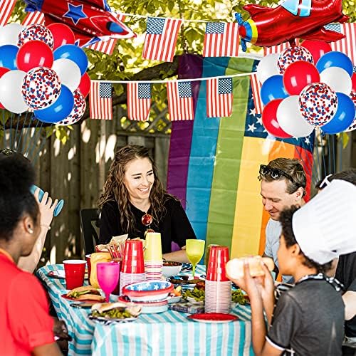 Balony foliowe z motywem samolotu, 86 sztuk, XiXiRan balony z helem, zestaw dekoracji urodzinowych, samolotu, motyw samolotu, balony dekoracyjne, balony urodzinowe dla dzieci
