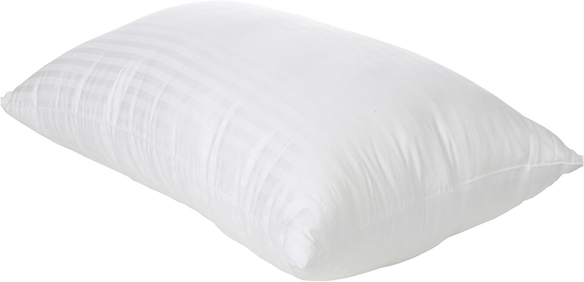 Queen Gel Fiber Bed PIllow for Sleeping - Soft Down Alternative Fill with Cotton Cover - Hypoallergenic .9 Micro Denier Fill (Queen Size, Soft) Crafted in The USA (Dobby Stripe Cotton Cover)