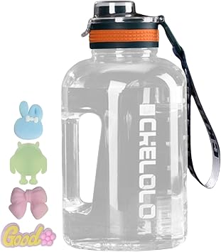 56oz Gym Bottle Water, BPA Free Large Half Gallon Leak Proof Water Jugs with Handle and Time Marker,Big Reusable Plastic Sports Water Bottle for Hiking,Fitness,Home,Camping,Workout,Outdoor