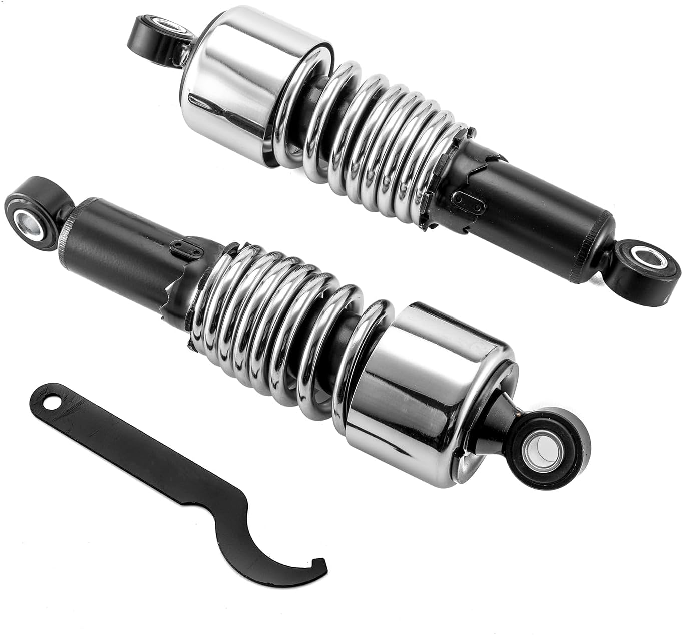 WeiSen 10.5" Rear Shocks Preload Adjustable Lowering Kit - Compatible with Harley Touring Electra Glide Road King Street Glide 1980-2024 Chrome