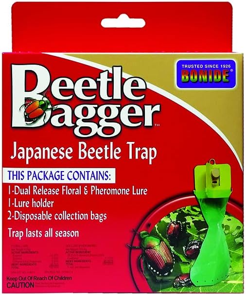 Beetle Bagger Japanese Beetle Trap Kit for Indoors and Outdoors, 2 Disposable Collection Bags Included