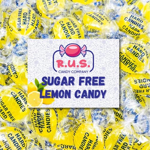 Sugar Free Lemon Hard Candy – Bulk 1 lb Bag – Zesty Citrus Flavor – Individually Wrapped – Diabetic-Friendly & Keto-Friendly – RUS Candy Company (1 Pound, Lemon)