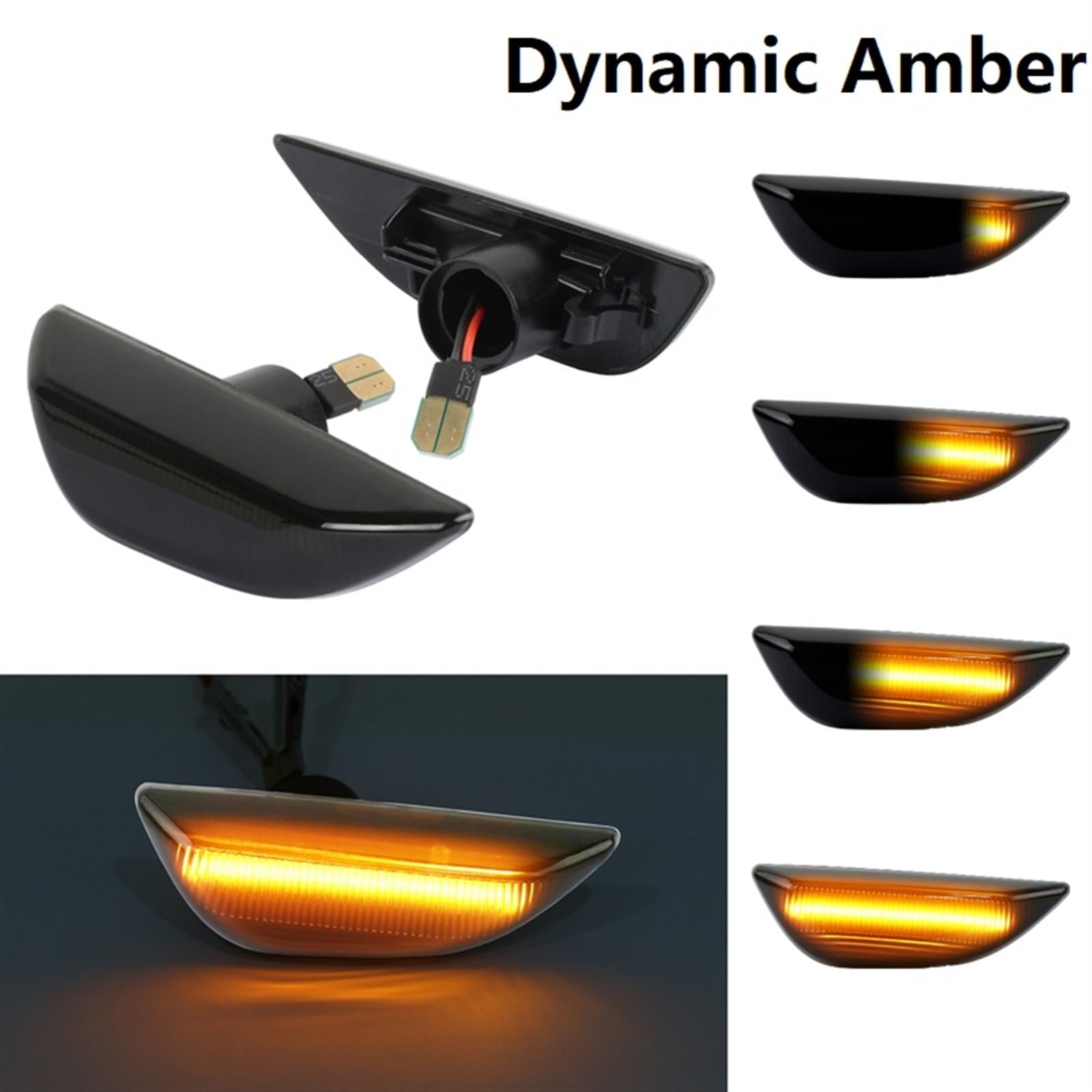 2 szt. Dynamiczny bursztynowy znacznik boczny włączony kierunkowskaz błotnik lampa obrysowa, dla opla, Mokka X 2012-2016, dla chevroleta, Trax 2013-2019 Światło kierunkowskazu samochodowego(Dy