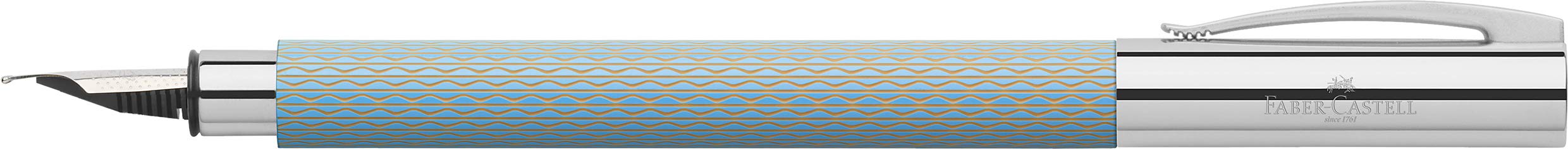 Faber-Castell 147002 - Füller Ambition OpArt, Feder EF, sky blue, 1 Stück