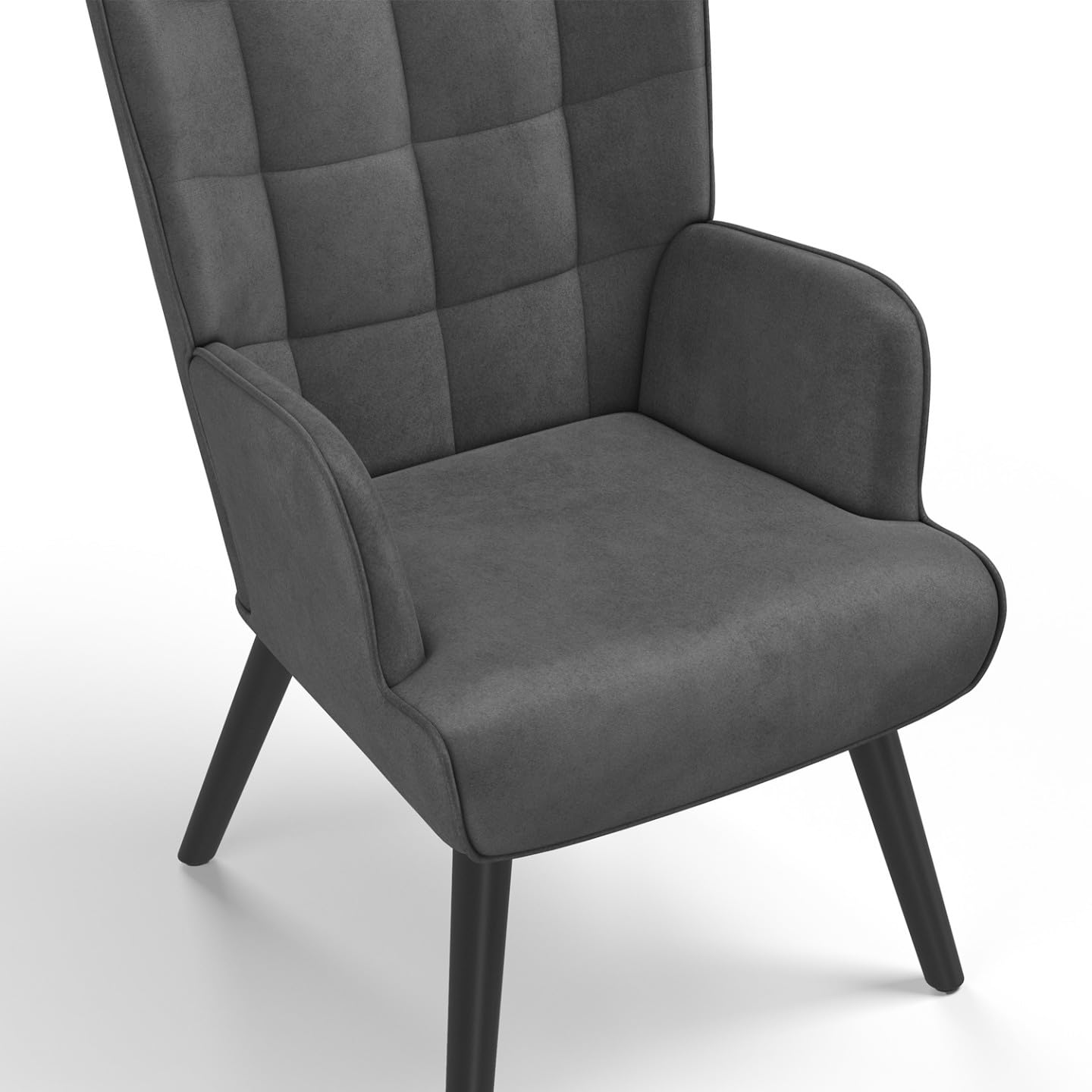 IDMarket - Sillón escandinavo ANIA en terciopelo gris