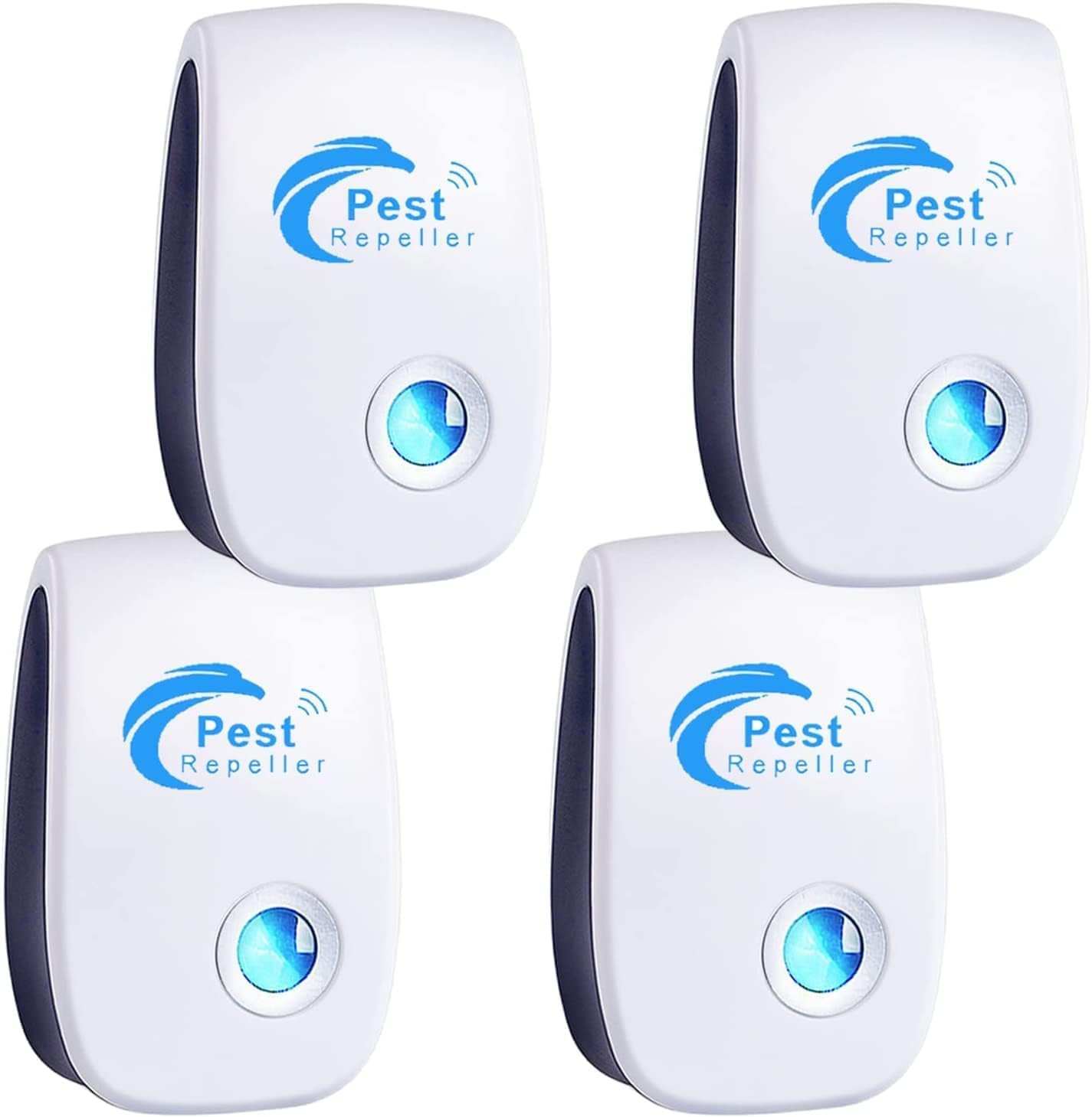 RUTIDA Ultrasonic Pest Repeller, 4 pack Plug-in Insect Repeller, Electronic Mouse and Rat Repeller, Pest Control Insect and Spider Repellent Against Mosquito,Cockroach,Mice,Spiders,Flies